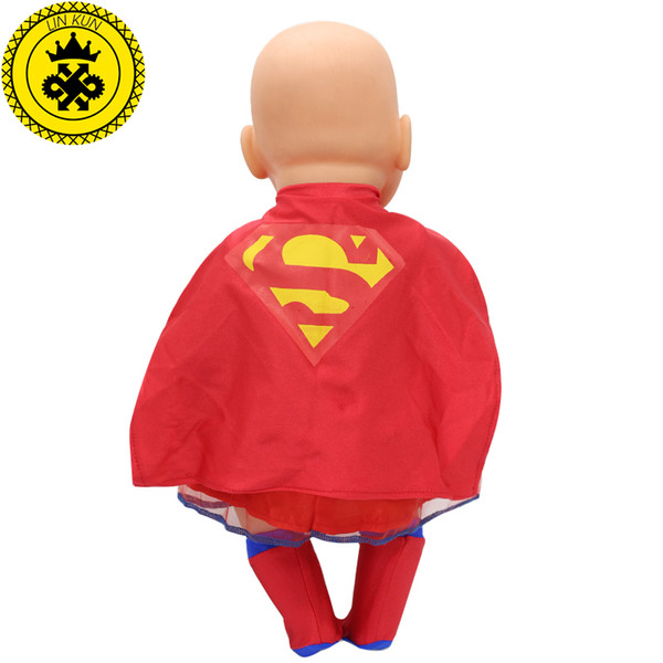 Superman and Spider-Man Cosplay Costume Doll Clothes Fit 43cm Baby Born Zapf Doll Accessories Handmade Child Birthday Gift T-5