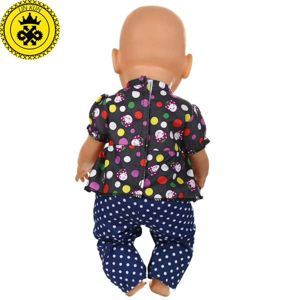 2 Colors Floral Shirt Trousers Suit Clothes fit 43cm Baby Born Zapf Doll Clothes and 40-46CM Doll Accessories T10