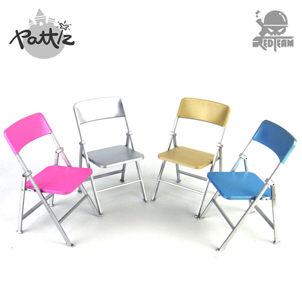 PATTIZ 1:6 Color Plastic Chair Models Diy Dolls Accessories Action Figure Mini Dollhouse Furniture Toy Folding Chair Girl Gift