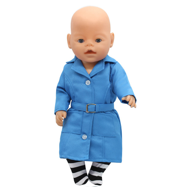 Zapf Baby Born Doll Clothes Fashion Purple Blue Coat + Socks Suit Fit 43cm Zapf Baby Born Doll Accessories Girl Gift X-162