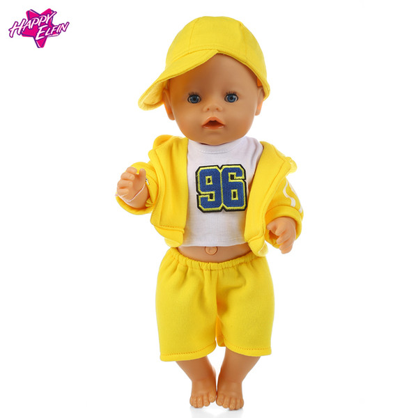 Baby born clothes 43 cm fit Zapf doll 18in American Doll Clothes Value Suit Sport baby doll clothes Children Best Gifts