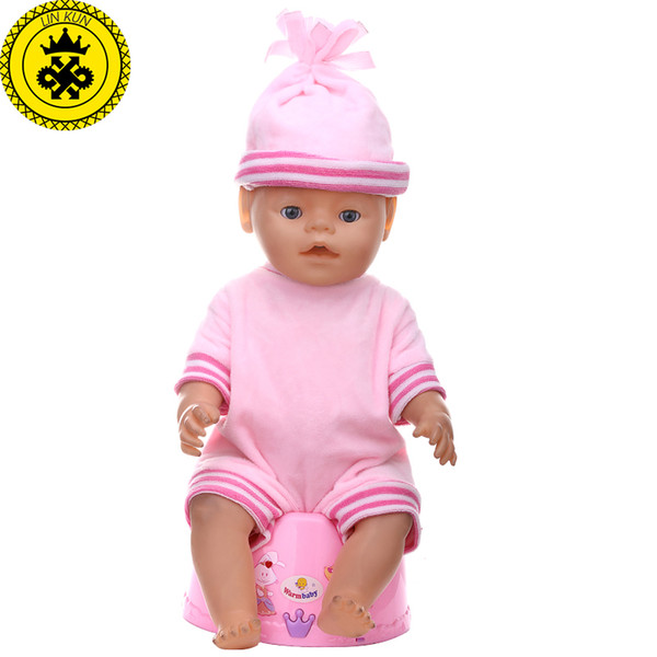 3 Colors Baby Born Doll Clothes Cute Round Hat+ Short Jumpsuits Suit Clothes fit 43cm Baby Born Zapf Doll Accessories T7