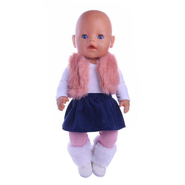 4Pcs/Set Doll Clothes Set Winter vest T-shirt Dress Leggings fit for New Baby born 43cm Zapf doll Doll Accessories