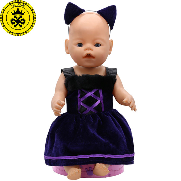 Baby Born Doll Clothes Ears and Tail Catwoman Dress Up Sets Doll Clothes Fit 43cm Zapf Doll Accessories Birthday Gifts T2