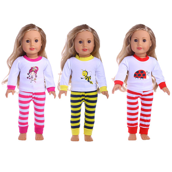 3Styles fashion set pajamas clothes and accessories 18 inch American girl's doll