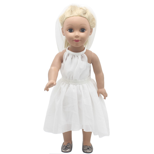 American Girl Doll Clothes White Wedding Bride Wedding Dresses For 16-18 inches Doll Alexander Dress Doll Accessories X-67