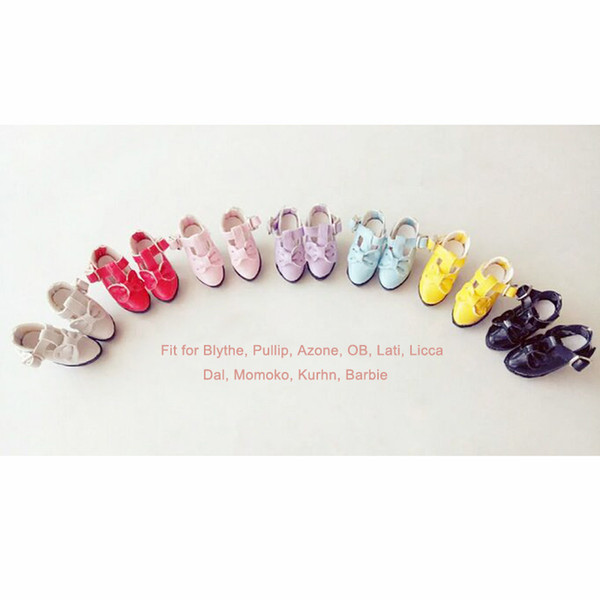 1 Pair Sweet Lolita Style Bowknot High-heeled Blyth Doll Shoes for Blyth Pullip Azone OB Licca Momoko Doll