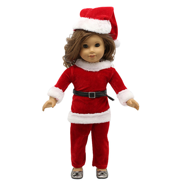 Doll Accessories American Girl Doll Clothes Christmas Suit Dress for 16-18 inch Dolls Girl Gift X-8