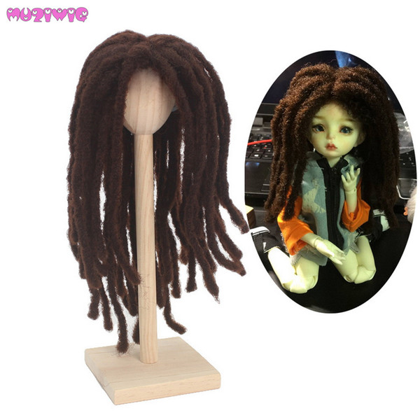 New Arrival MUZIWIG Wholesale Synthetic Fiber Soft Dreadlocks Hair Braiding Wigs for 1/3 BJD Dolls Wig Only