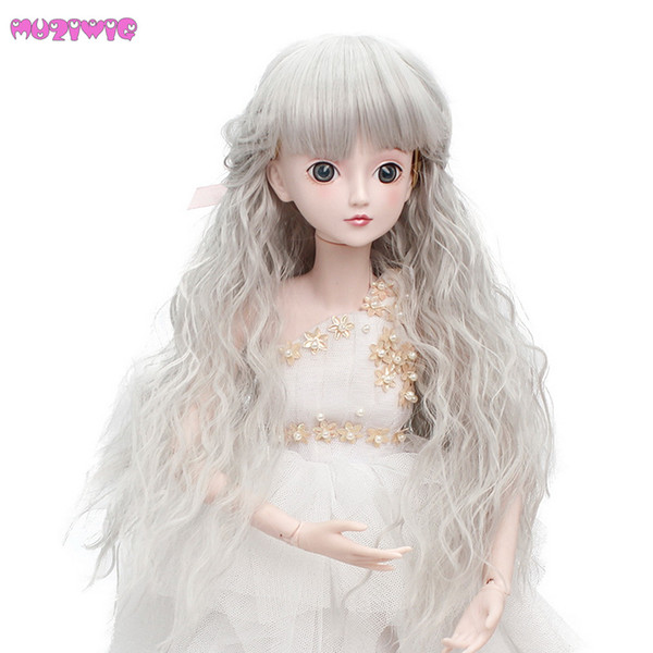 MUZIWIG High Temperature Fiber Long Curly Hair Wigs for BJD/SD Girl Doll