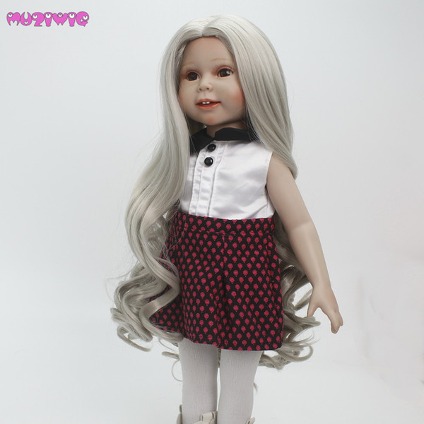 MUZIWIG Long Big Wave Hair Wigs for 18 inch American Girl Doll