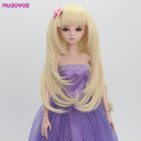 MUZIWIG Popular Items Synthetic Long Soft Straight Wigs for 1/3 1/4 1/6 BJD Dolls Accessories