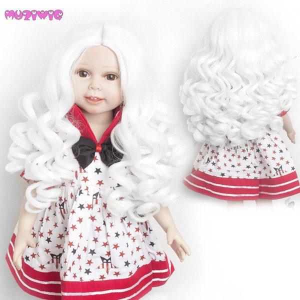 MUZIWIG 2018 Pop Deep Curly Wigs for 18 inch America Girl Doll No Showing Wefts