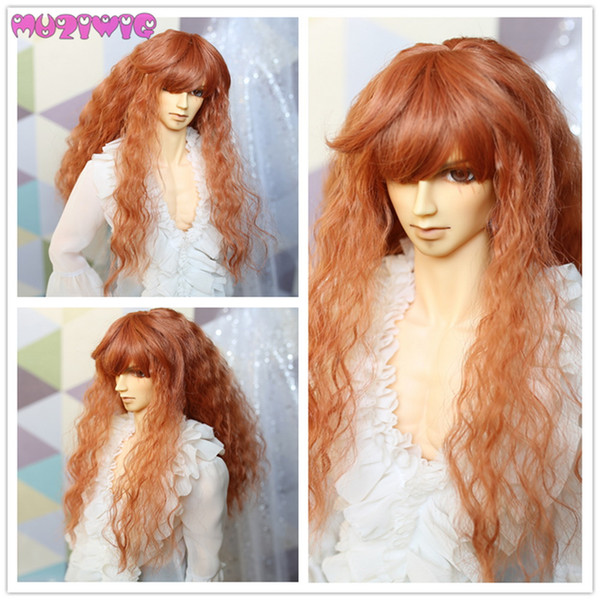 MUZIWIG Golden Brown Long Curly Wigs for BJD 1/3 1/4 1/6 SD Dolls