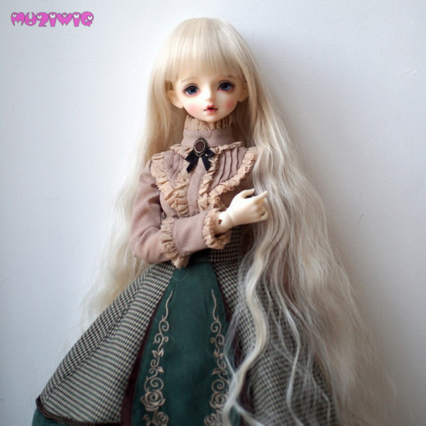 MUZIWIG 1/3 1/4 1/6 BJD Dolls Wigs Accessories Heat Resistant Fiber Deep Curly Wigs