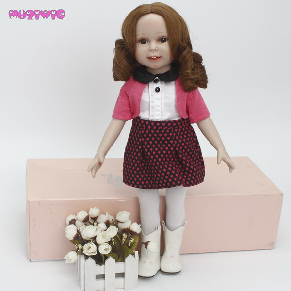 MUZIWIG Short Deep Curly Hair Wigs for 18'' America Doll