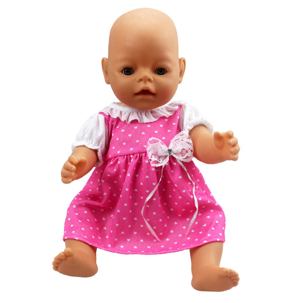 Beautiful Doll Pink Dress Fit 43cm Baby Born zapf 18 Inch American Girl Dolls Distinctive-gee