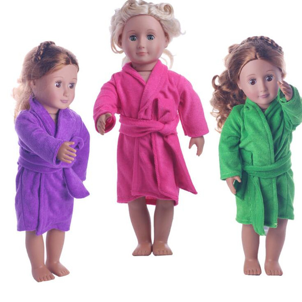 Fits 43cm Baby Born Doll Rose Red Bathrobe Clothes For 18 Inch American Girl Doll Accessories The Kids Best Christmas Gift