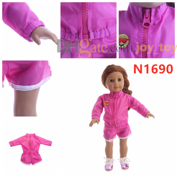 18 inch doll Outdoor Sport Suit Long Sleeve Jacket Short Pants Sport Suit for 18 inch American Girl Doll Cloth Accessory