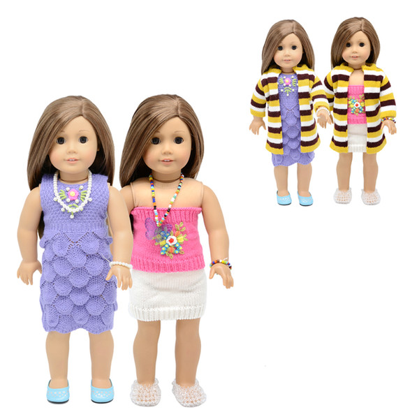 8 Piece 18 inches Doll clothes - 18 inch Doll Clothes Accessories Set Fits 16~18 indhes doll