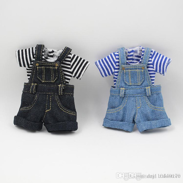 Fortune Days Blyth Doll Denim overalls For The 12 Inch Doll JOINT Body Cool Dressing Factory Blyth