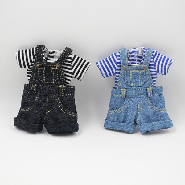 Fortune Days Blyth Doll Denim overalls For The 12 Inch Doll JOINT Body Cool Dressing Factory Blyth