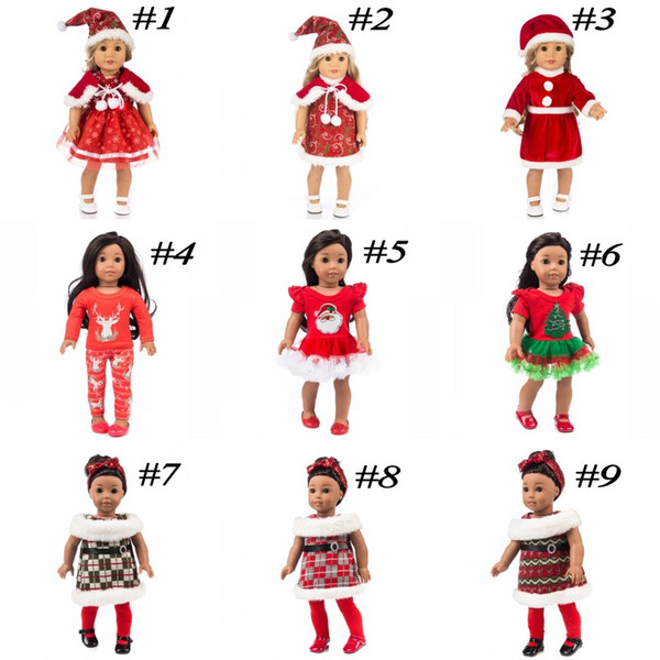 Doll Christmas Clothes Dress Outfit For 18 Inch American Girl Doll Clothes mascot baby girls Xmas Gift