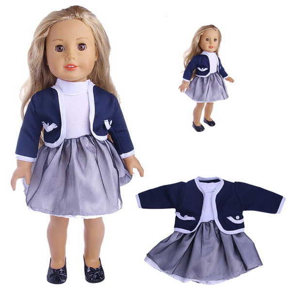 school uniform with one piece dress for 18 inch doll