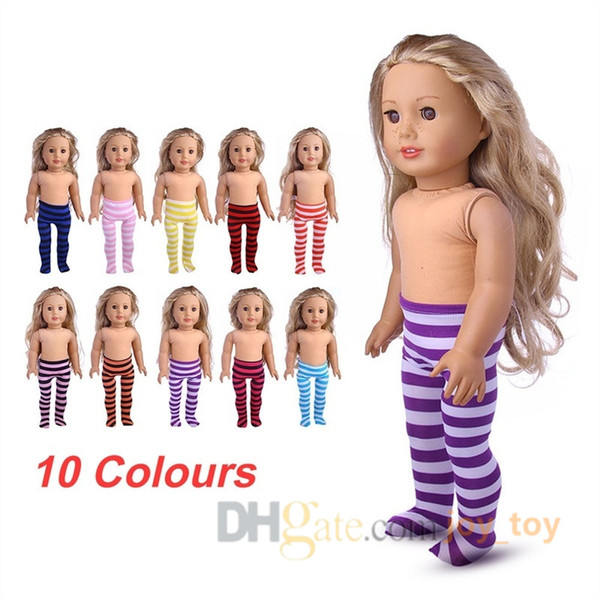 Striped Leggings Tight Pants Doll Clothes Wear Fit for 18 Inch American Girl Doll Clothes Accessories Handmade Fashion Pants