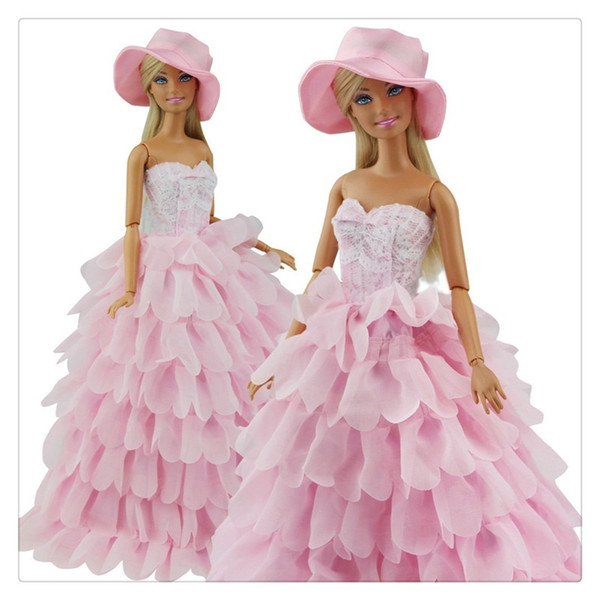 Princess Evening Party Clothes Wears Dress Outfit Set for Doll with Hat Suitable For A Girl To Make A Gift Hot Sale