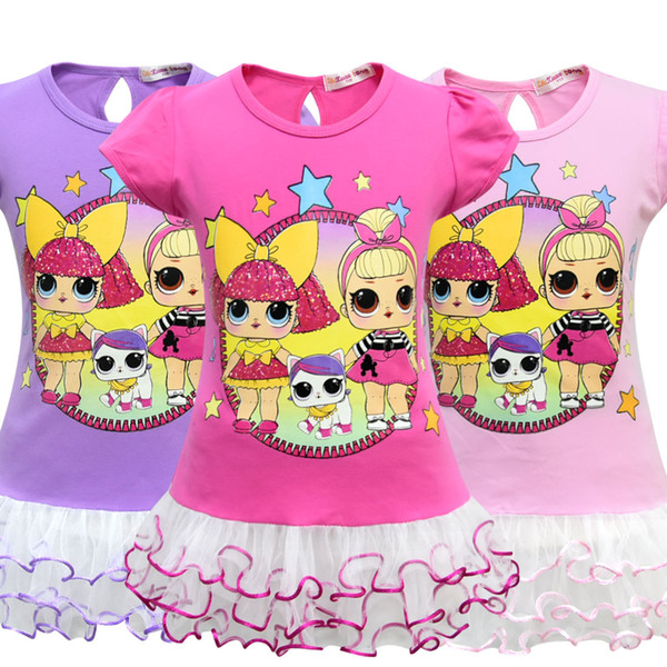 T shirt Short Skirt Set New Cartoon Girls Short sleeve Stage Suit Party Dress Summer Children's Wear Kids Outwear Top Girl's Clothing