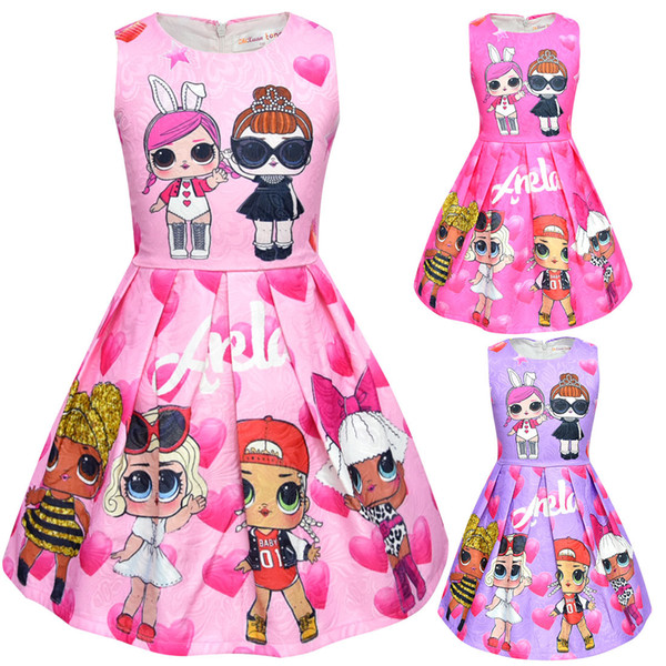 T shirt Short Skirt Set New Cartoon Girls Short sleeve Stage Suit Party Dress Summer Children's Wear Kids Outwear Top Girl's Clothing 8708