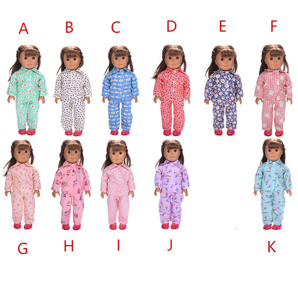 18 Inch Doll Pajama Sleepwear Night Dress for 18 inch American Girl Doll Cloth Apparel accessories