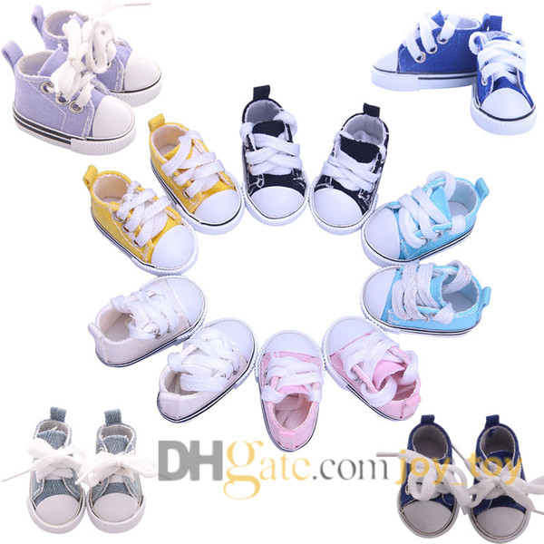 Mini Doll Shoes Multi Color 5 cm Canvas Shoes with shoe lace for BJD Doll Dolls Shoes Accessories