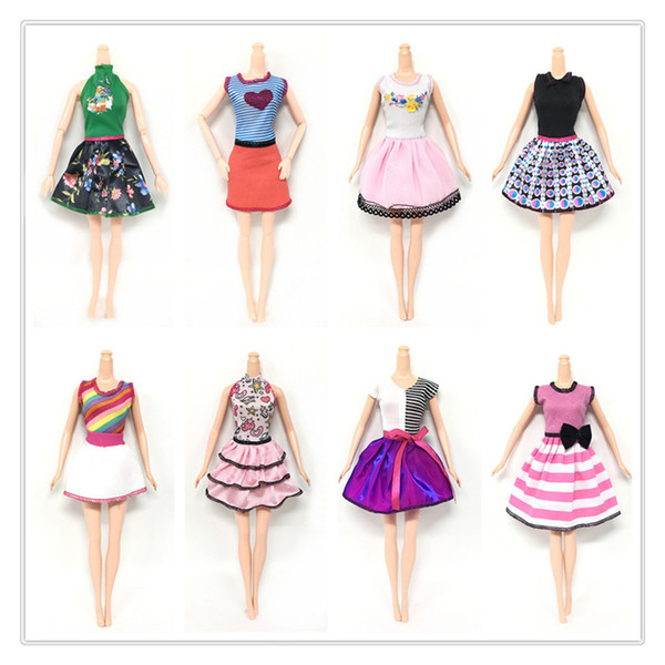 Doll's Fashionable Clothing Set Casual One-piece Dress doll Style Random Good Workmanship Made From Cloth with Fashion Design Apparel