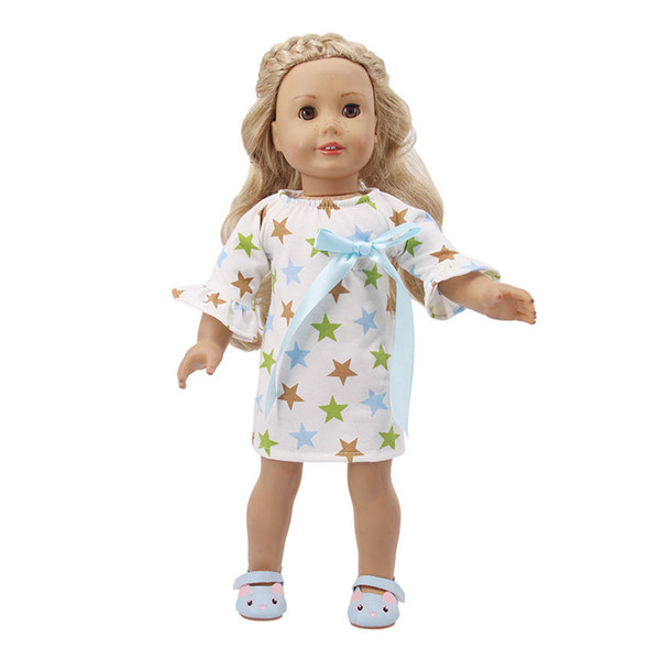 Star One Piece Dress Cloth Pajamas Sleepwear Nightwear 18 inch Our Generation OG AG Doll Cloth