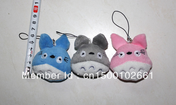 wholesale 100pcs/lot stuffed Totoro plush toys,My Neighbor Totoro Keychain Doll,mini Totoro cell phone pendant toy