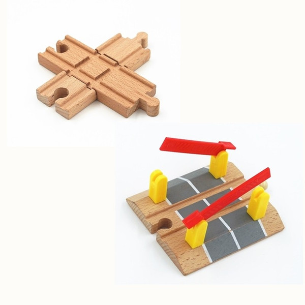 Thomas Trains Wooden Train Track Accessories Cross Track Railway Toys Railroad Crossing Intersection Compatible All Brands Track