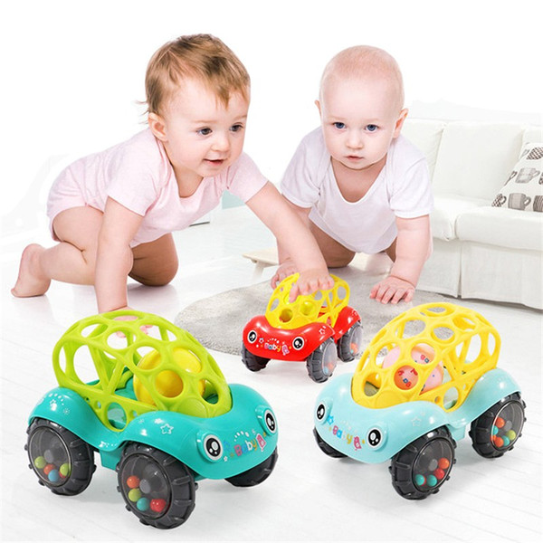 Inertial Car with Bells Creative Baby Rattle Safety Toy Sliding Wheel Contain Multicolored Pellets 2 Colors Legouiy