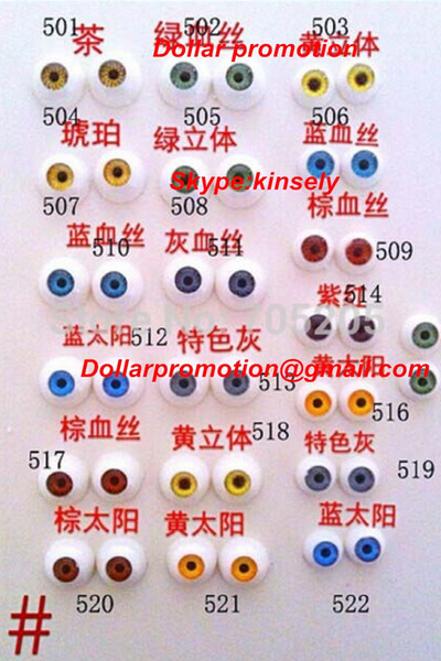 2016 Free 50pairs/color /size /Lot wholesale 8mm 10mm toy 's acrylic eyes promotionHalf Round Acrylic Doll Eyeballs 8mm 1/8 Bjd/sd