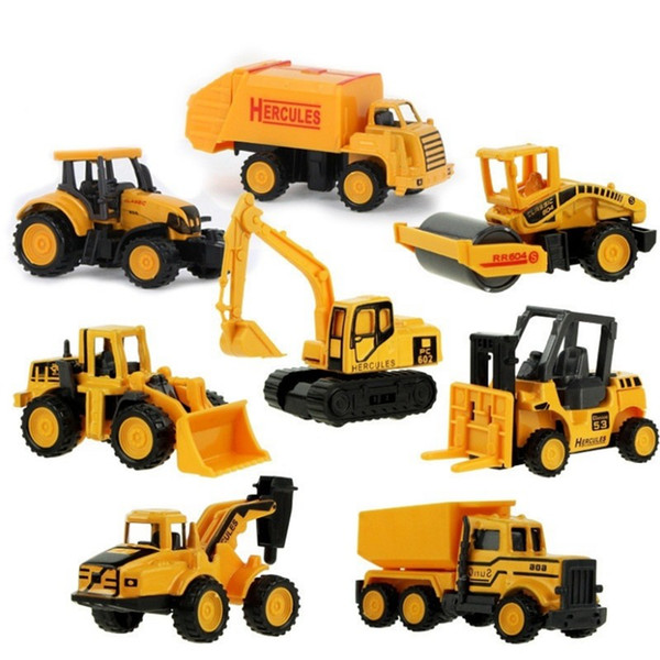 4 Styles Mini Mini Alloy Engineering Car Tractor Toy Dump Truck Model Classic Toy Cars for Children Boy Gift