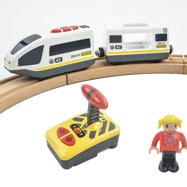 RC Electric Magnetic Train With Carriage Sound and Light Express Truck FIT Wooden Track Children Electric Toy Kids Toys