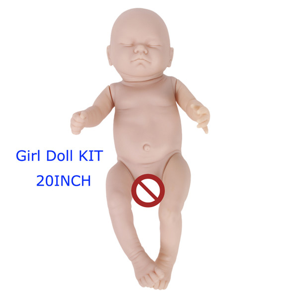 DK-114 20inch Vinyl Unpainted Reborn GIRL Doll Head Mold Kits Newborn Baby Doll DIY By Alex Chen DIY Reborn Doll accessory