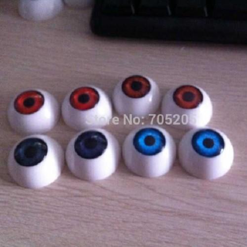 Best selling 100pcs 30MM Acrylic Doll Bear Craft Plastic Eyes Eyeball Half Round 30MM RED COLOR Eyeball Zakka Halloween DIY Eyeball