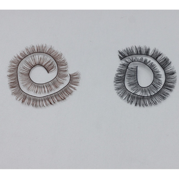 Popular lovely good quality free shipping Wholesale 200pcs Width 8mm White Brown Black Color eyelashes for SD BJD doll eyelashes eyes lashes