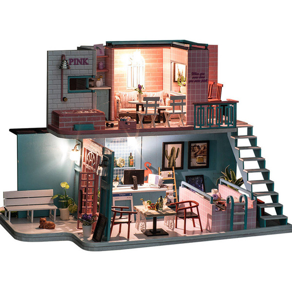 Diy Doll House Wooden Doll Houses Miniature Dollhouse Furniture Model Kit Box Puzzle Toys For Children Christmas Gift K034