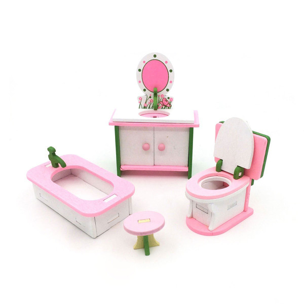 Kid Play House Wood Toy KitchenBaby's Room Living Room Mini Ornaments Toys for girls furniture for dolls wooden Toys