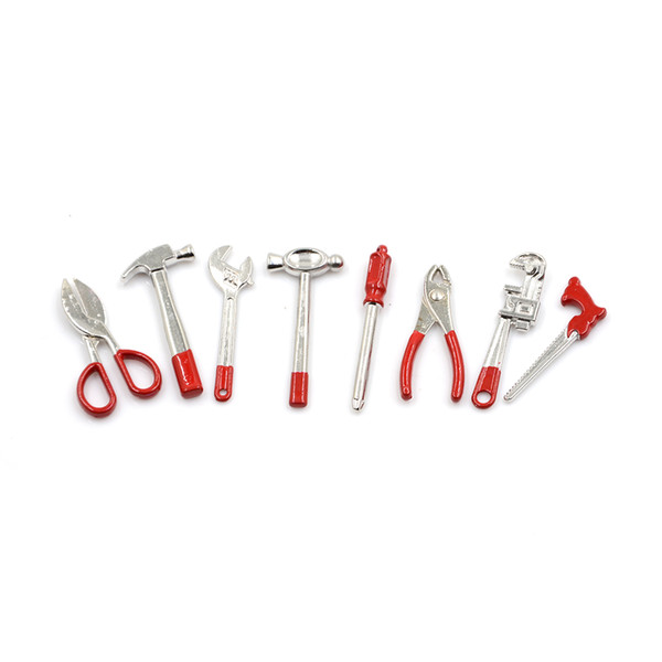 HOT 1:12 8pcs Metal Hand Tool Set Dolls House Miniature Accessory