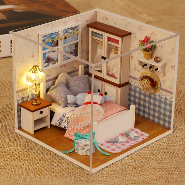 KOCOZO DIY Doll House Wooden Doll Houses Miniature Dollhouse Furniture Kit Toys for children Christmas Gift M002