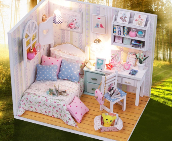 DIY Wooden Doll House Toy Doll House Mini Assembly Kit Furniture Handmade Mini Cabin Creative Decoration Simple Model